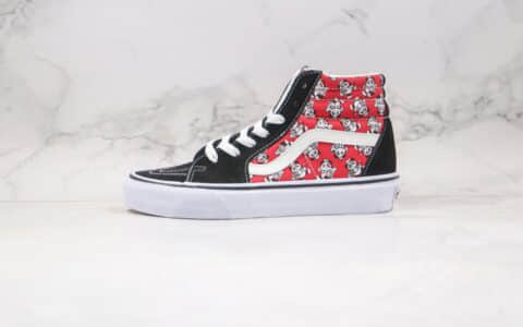 万斯Vans 2020 SK8-Hi纯原版本高帮中国红功夫熊猫黑红色硫化板鞋原楦头纸板打造