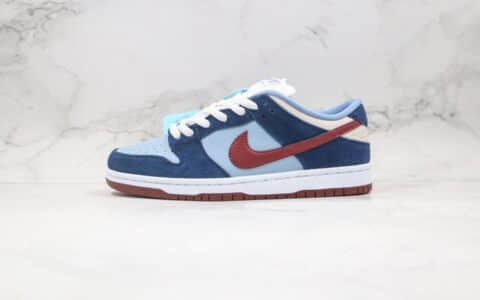 耐克Nike Dunk SB LOW FTC Finally纯原版本低帮SB DUNK蓝红色最后的小蜜蜂纪念版内置后跟Zoom气垫加厚鞋舌 货号：313170-463