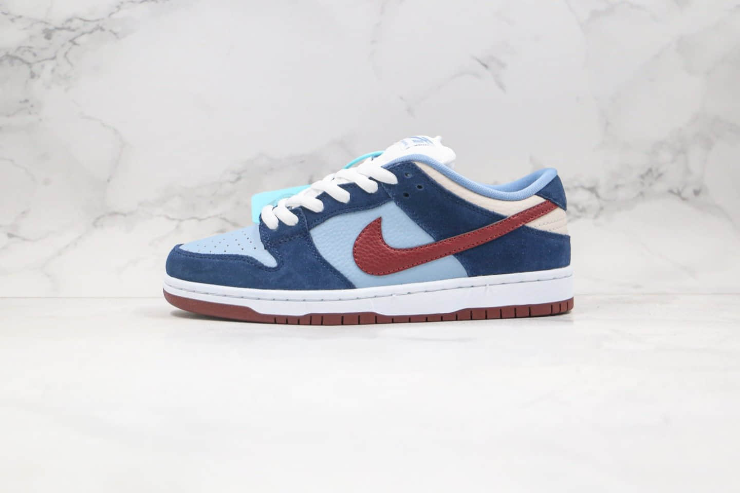 耐克Nike Dunk SB LOW FTC Finally纯原版本低帮SB DUNK蓝红色最后的小蜜蜂纪念版内置后跟Zoom气垫加厚鞋舌 货号：313170-463