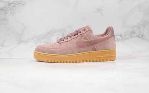 耐克Nike Air Force 1 Low纯原版本低帮空军一号生胶暗粉翻毛配色板鞋内置全掌Sole气垫 货号：AA0287-201