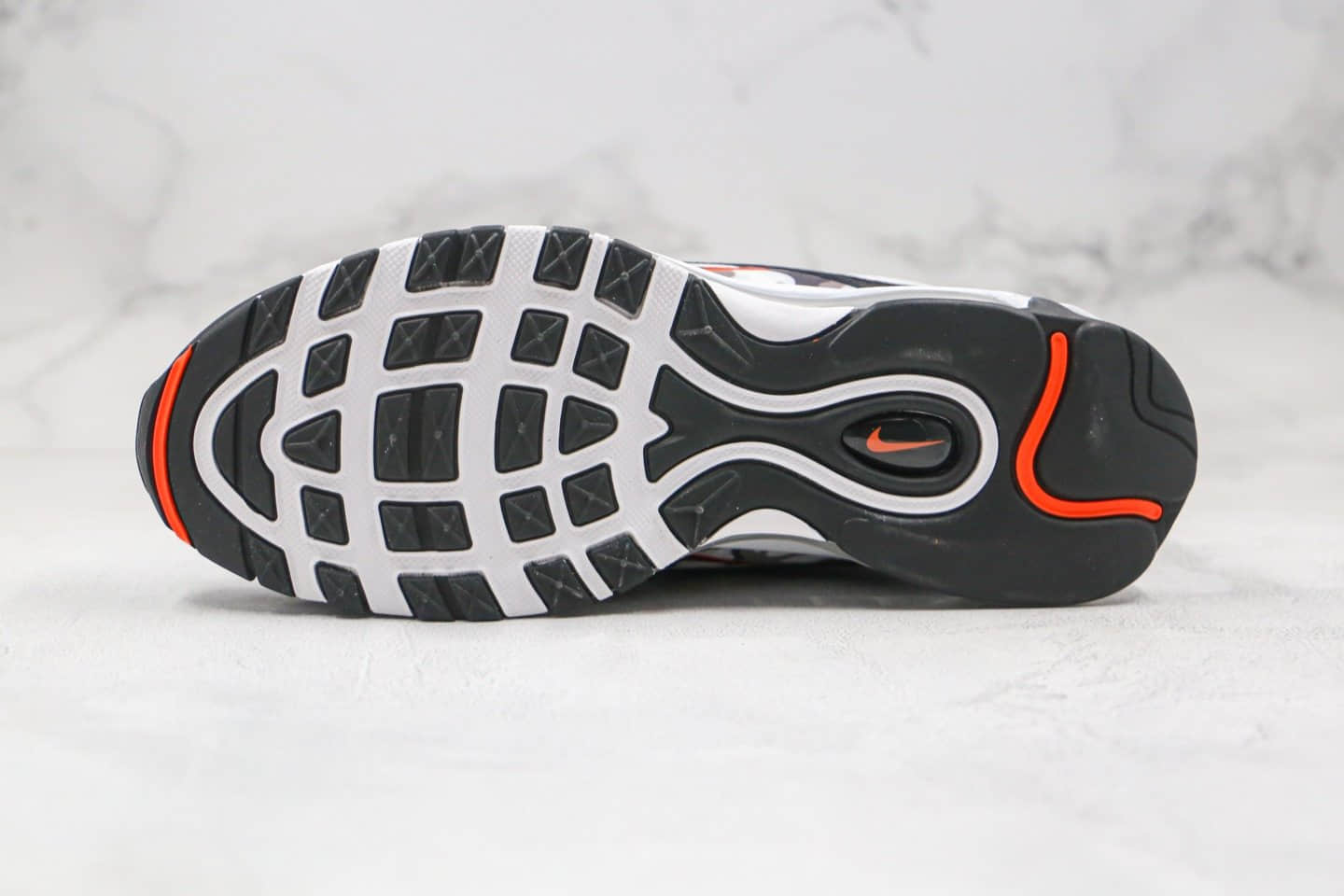 耐克Nike Air Max 97纯原版本子弹气垫鞋Max97黑迷彩格子原楦头纸板打造 货号：DB2017-100