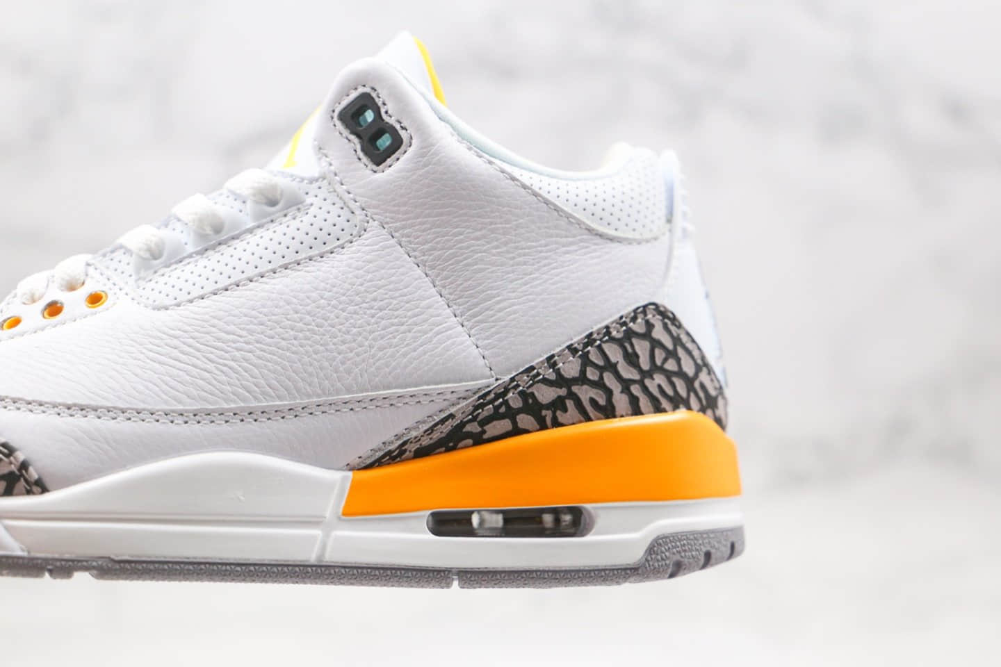 乔丹Air Jordan 3 WMNS Laser Orange纯原版本白黄色爆裂纹AJ3篮球鞋正确后跟定型 货号：CK9246-108