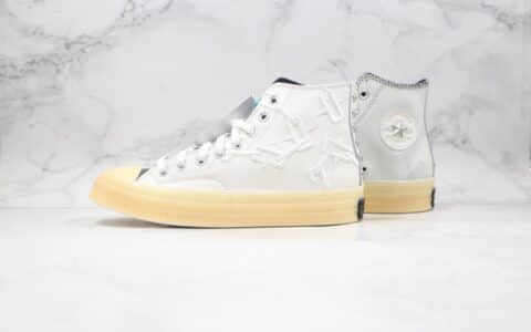 匡威Russell Westbrook x Air Jordan x Converse Chuck Translucent Midsole 1970 High Why Not三方联名款公司级版本白灰黑色皮革刺绣铁网果冻水晶底板鞋 货号：169628C