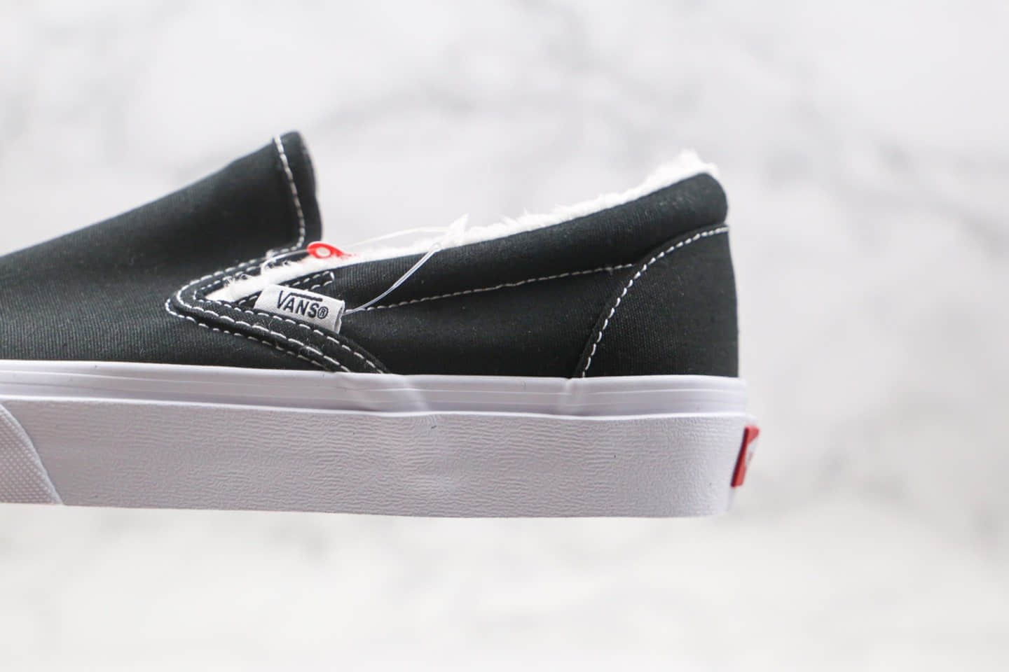 万斯Vans OG Slip-On LX公司级版本懒人一脚蹬低帮加绒板鞋黑白色原厂硫化大底