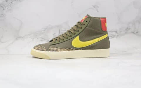 耐克Nike Blazer Mid纯原版本中帮开拓者蛇纹橄榄绿内置气垫 货号：CZ0462-200