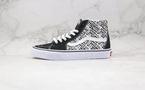 万斯Vans sk8 hi x OFF THE WALL高帮OW联名款公司级版本字母印花黑白色硫化板鞋原档案数据开发