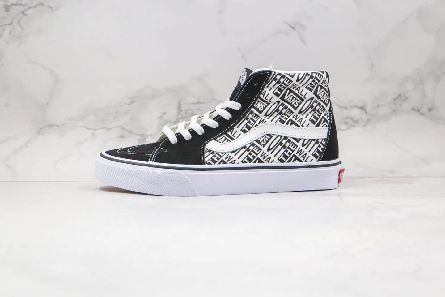 万斯Vans sk8 hi x OFF THE WALL高帮OW联名款公司级版本字母印花黑白色硫化板鞋原档案数据开发