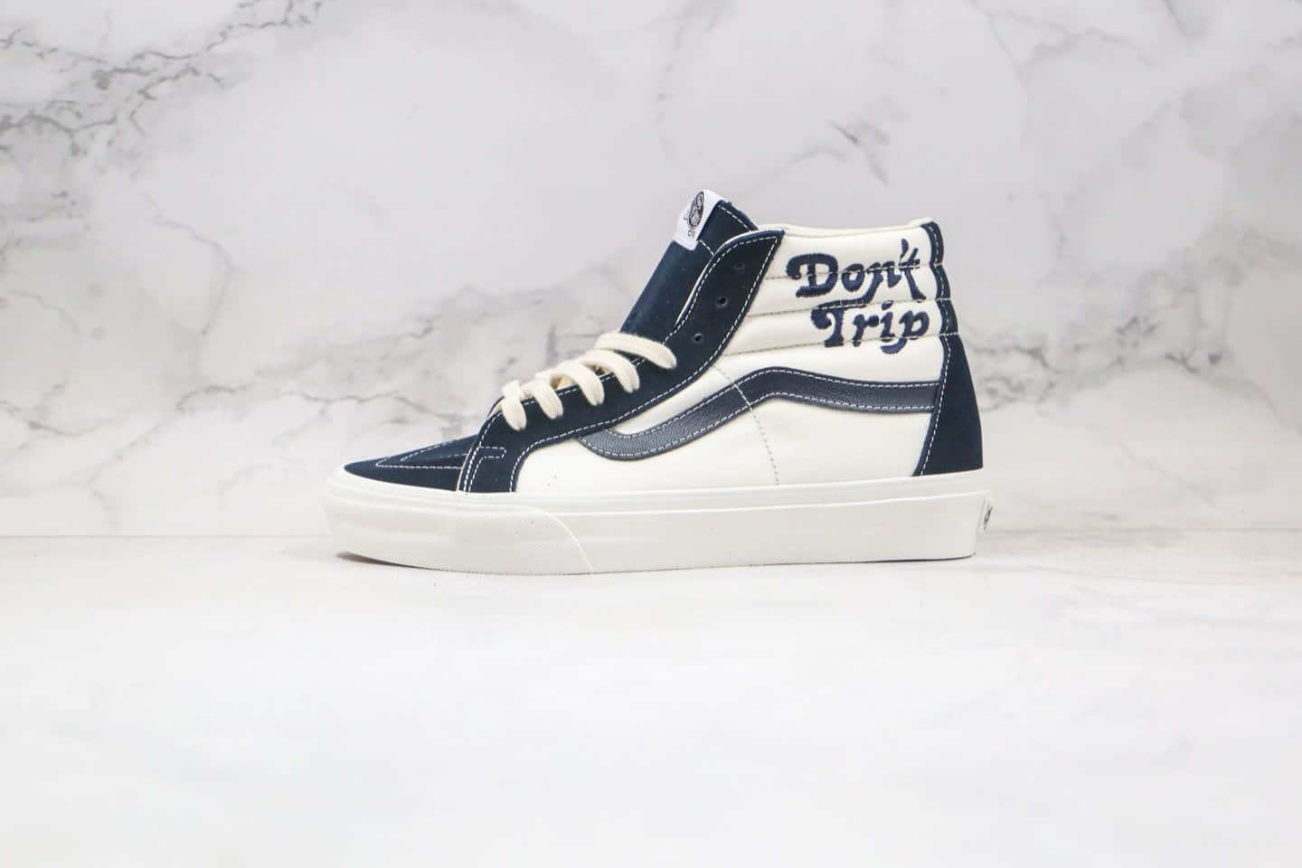 万斯Vans Sk8-Hi LX公司级版本高帮字母刺绣涂鸦黑白色帆布鞋原档案数据开发