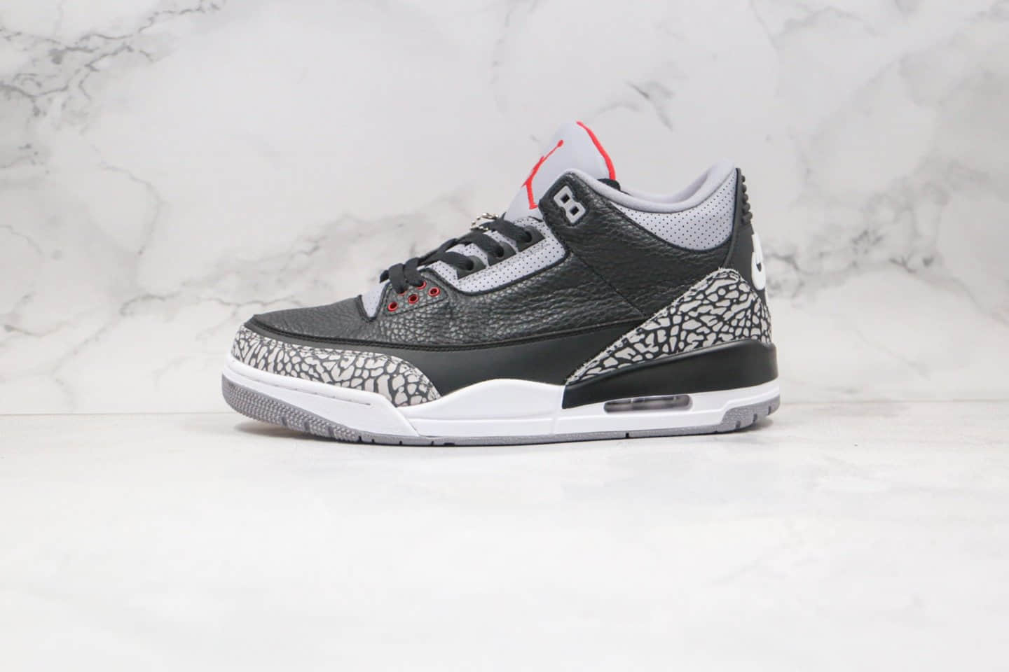 乔丹Air Jordan 3 Retro Black Cement纯原版本爆裂纹黑灰色AJ3黑水泥篮球鞋原档案数据开发 货号：854262-001