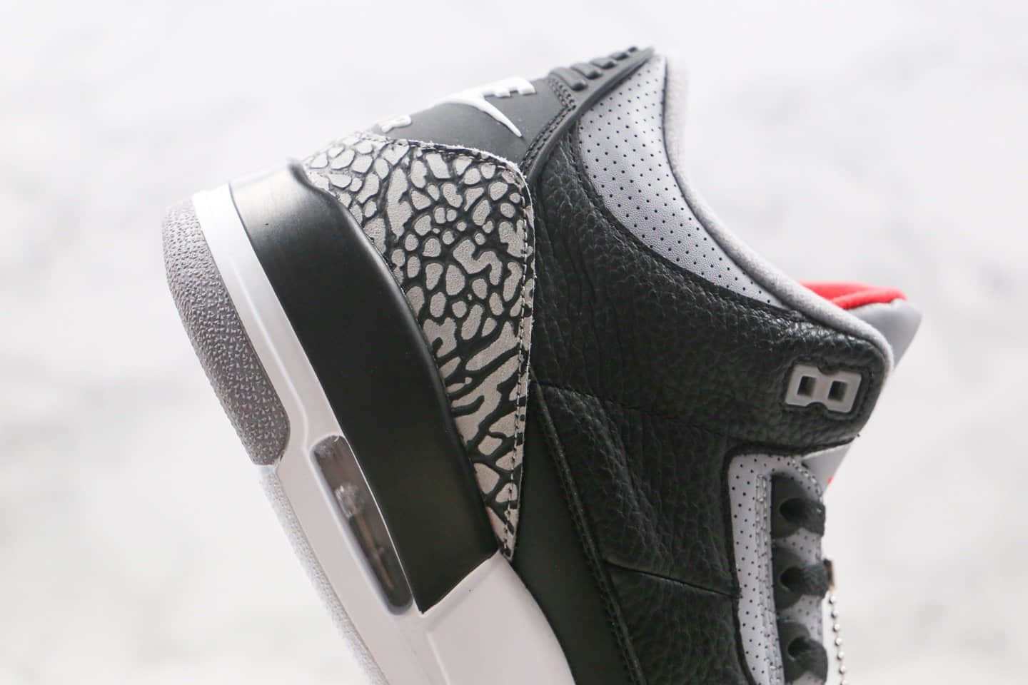 乔丹Air Jordan 3 Retro Black Cement纯原版本爆裂纹黑灰色AJ3黑水泥篮球鞋原档案数据开发 货号：854262-001