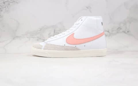 耐克Nike ZOOM BLAZER MID纯原版本中帮开拓者白粉色蜜桃粉勾板鞋内置Zoom气垫 货号：CZ1055-110