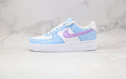 耐克Nike Air Force 1 07纯原版本低帮空军一号泼墨蓝紫色板鞋原盒原标原档案数据开发 货号：CZ6928-100