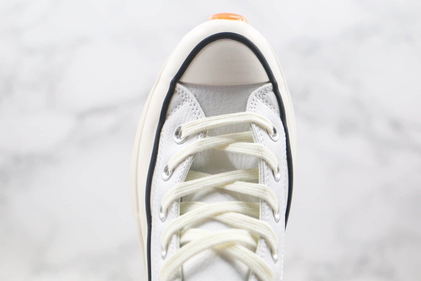 匡威Converse chuck Run Star Hike Hi White Blue Gum x J.W. Anderson联名款公司级版本高帮皮面厚底锯齿皮面白色加绒松糕鞋原盒原标 货号：162255C