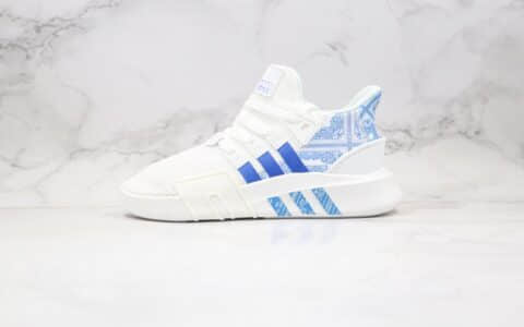 阿迪达斯Adidas EQT BASK ADV纯原版本三叶草EQT慢跑鞋支撑者系列青花瓷白蓝色原盒原标 货号：FV4537