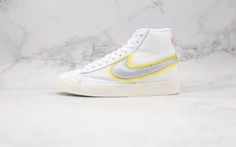 耐克Nike Blazer Mid '1977 Vintage WE纯原版本中帮开拓者网面白黄银色板鞋原档案数据开发 货号：CZ8105-100