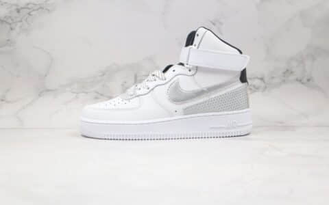 耐克NIKE AIR FORCE1HIGH PACK纯原版本高帮空军一号白银黑色板鞋内置全掌Sole气垫 货号：CT2306-101