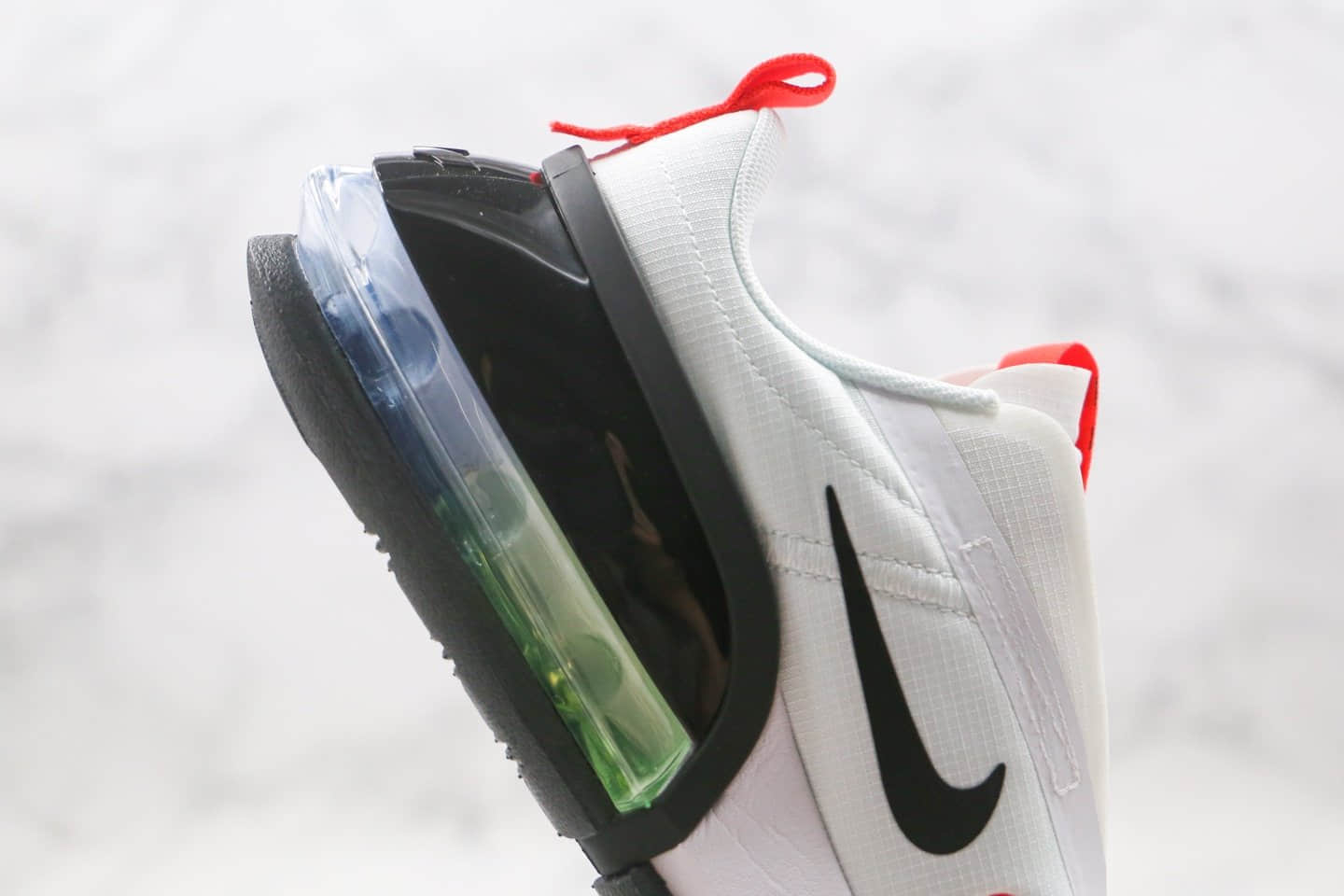 耐克Nike Air MAXUPQS纯原版本半掌气垫太空跑鞋尼龙布白黑红色原鞋开模一比一打造 货号：CK7173-100