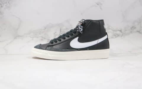 耐克Nike ZOOM BLAZER MID纯原版本中帮开拓者板鞋皮面黑白色内置气垫原楦头纸板打造 货号：BQ6806-002