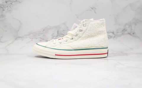 匡威Converse Chuck70公司级版本高帮羊羔毛加绒硫化板鞋白色原档案数据开发 货号：170048C