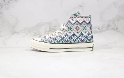 匡威Converse Chuck 70S公司级版本高帮民族风雪花圣诞节配色原厂硫化大底原盒原标 货号：169352C