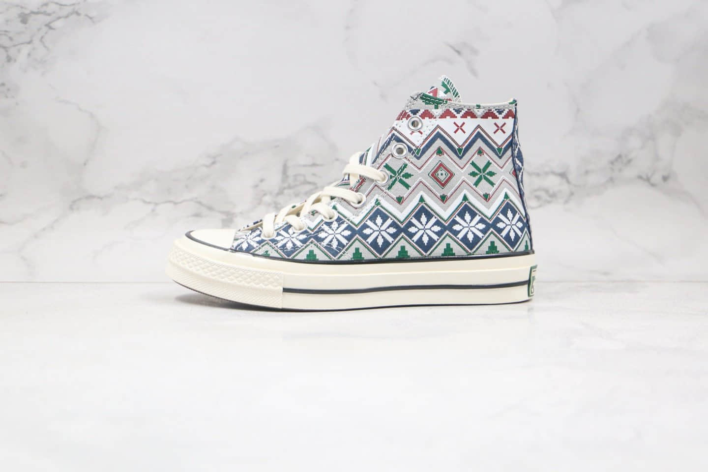 匡威Converse Chuck 70S公司级版本高帮民族风雪花圣诞节配色原厂硫化大底原盒原标 货号：169352C