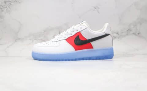 耐克Nike Air Force 1 Low纯原版本低帮空军一号水晶底白蓝红色原楦头纸板打造 货号：CT2295-110