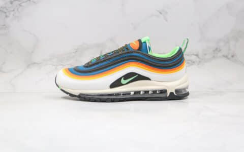 耐克Nike Air Max 97纯原版本子弹头Max97气垫鞋白橙蓝色原盒原标原档案数据开发 货号：CZ7868-300