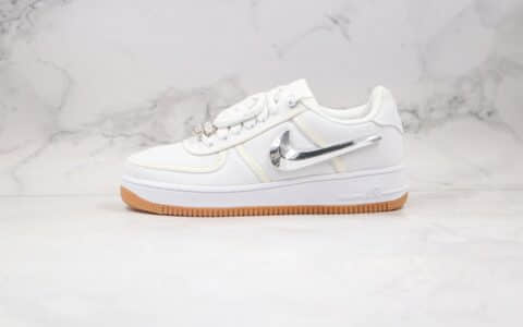 耐克Nike Air Force 1 x Travis Scott联名款纯原版本换勾魔术贴空军一号板鞋内置全掌Sole气垫 货号：AQ4211-100