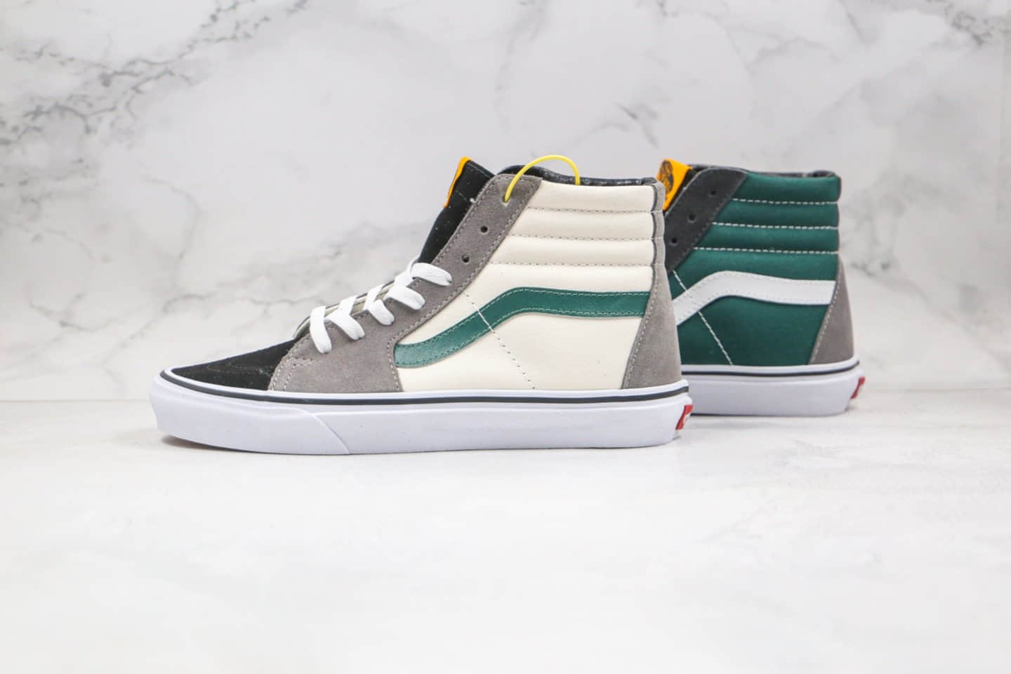 万斯Vans SK8-Hi公司级版本高帮灰绿色鸳鸯麂皮硫化板鞋原盒原标原档案数据开发 货号：VN0A4BV61IB