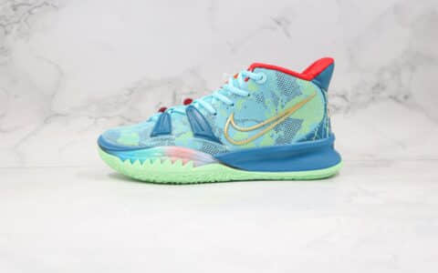 耐克Nike Kyrie 7 Pre Heat Ep纯原版本欧文7代蓝绿色实战篮球鞋内置气垫 货号：DC0588-400