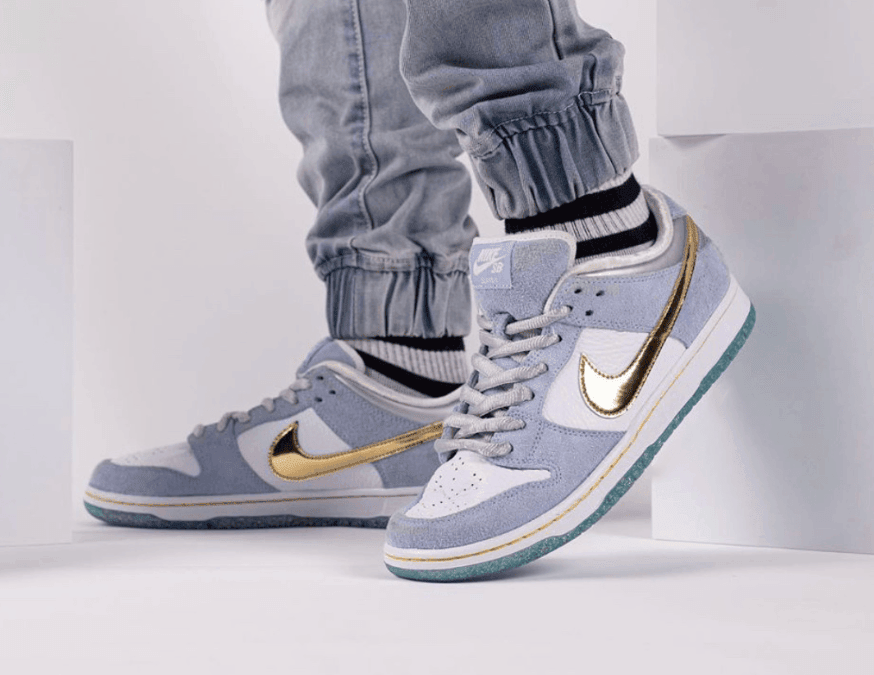 金钩+金粉外底！Sean Cliver x Nike SB Dunk Low上脚好看翻了！ 货号：DC9936-100