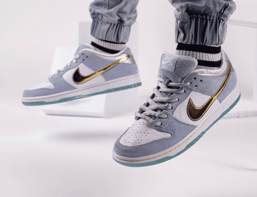 金钩+金粉外底！Sean Cliver x Nike SB Dunk Low上脚好看翻了！ 货号：DC9936-100