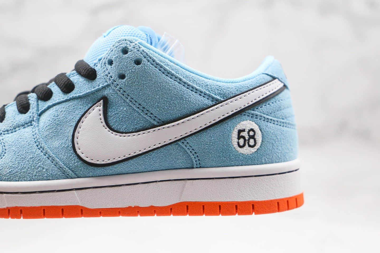 耐克Nike SB Dunk Low Pro Club 58 Gulf x WE CLUB 58联名款纯原版本低帮SB DUNK海湾赛车队元素蓝色58板鞋内置后跟Zoom气垫 货号：BQ6817-401