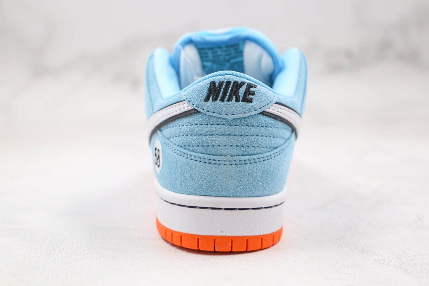 耐克Nike SB Dunk Low Pro Club 58 Gulf x WE CLUB 58联名款纯原版本低帮SB DUNK海湾赛车队元素蓝色58板鞋内置后跟Zoom气垫 货号：BQ6817-401