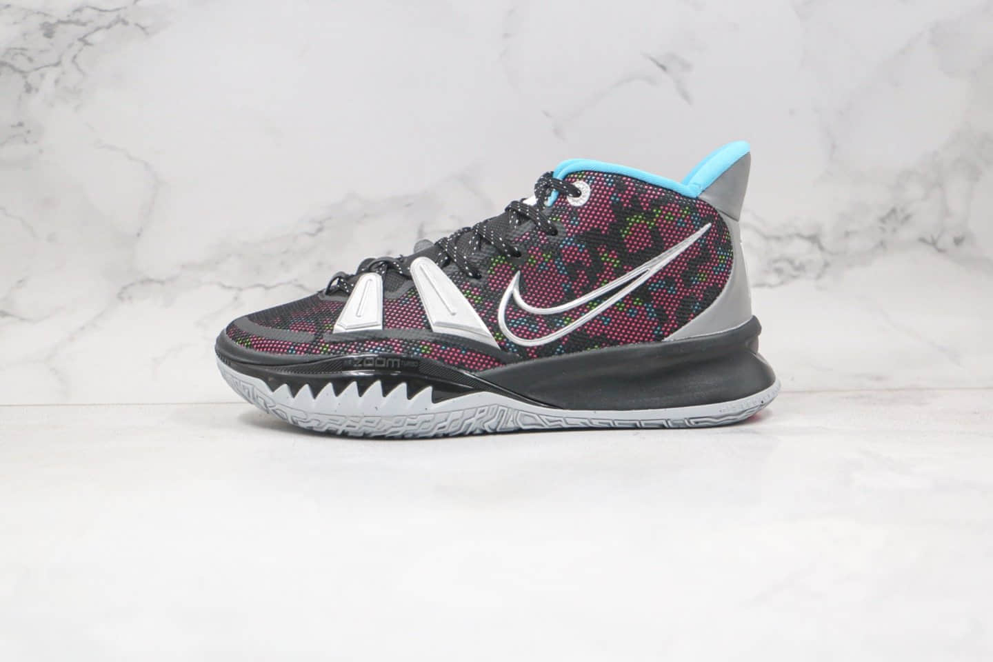 耐克Nike Kyrie 7 PRE HEAT EP LT TL3纯原版本欧文7代鲨鱼齿黑红色篮球鞋内置气垫支持实战 货号：CT4080-008