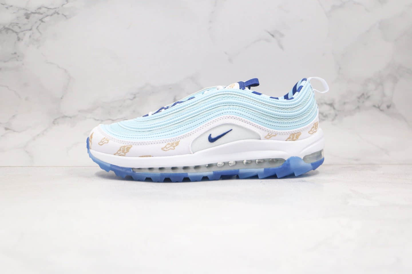 耐克Nike Air Max 97 Wing it纯原版本美国公开赛高尔夫飞马白蓝色翅膀Max97气垫鞋内置真实全掌气垫 货号：CK1220-100