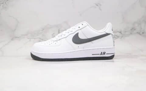 耐克Nike Air Force 1 '07 Low in White and Grey纯原版本低帮空军一号白灰黑色解构线条几何涂鸦板鞋内置全掌Sole气垫 货号：DD7113-100