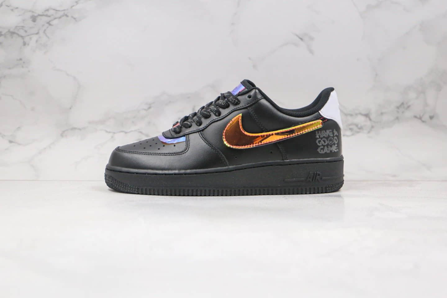 耐克Nike Air Force 1 Low纯原版本低帮空军一号电玩镭射英雄联盟黑炫彩配色原楦头纸板打造 货号：DC0710-101