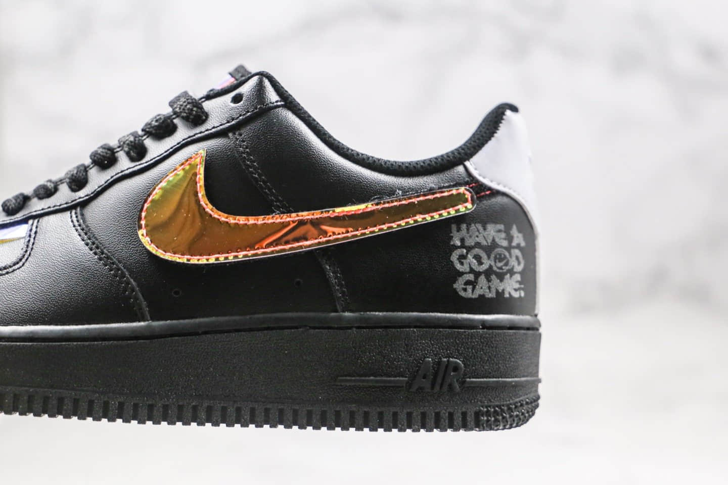 耐克Nike Air Force 1 Low纯原版本低帮空军一号电玩镭射英雄联盟黑炫彩配色原楦头纸板打造 货号：DC0710-101