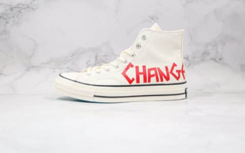 匡威Converse Chuck 70公司级版本高帮帆布鞋字母涂鸦白红色原档案数据开发 货号：169765C