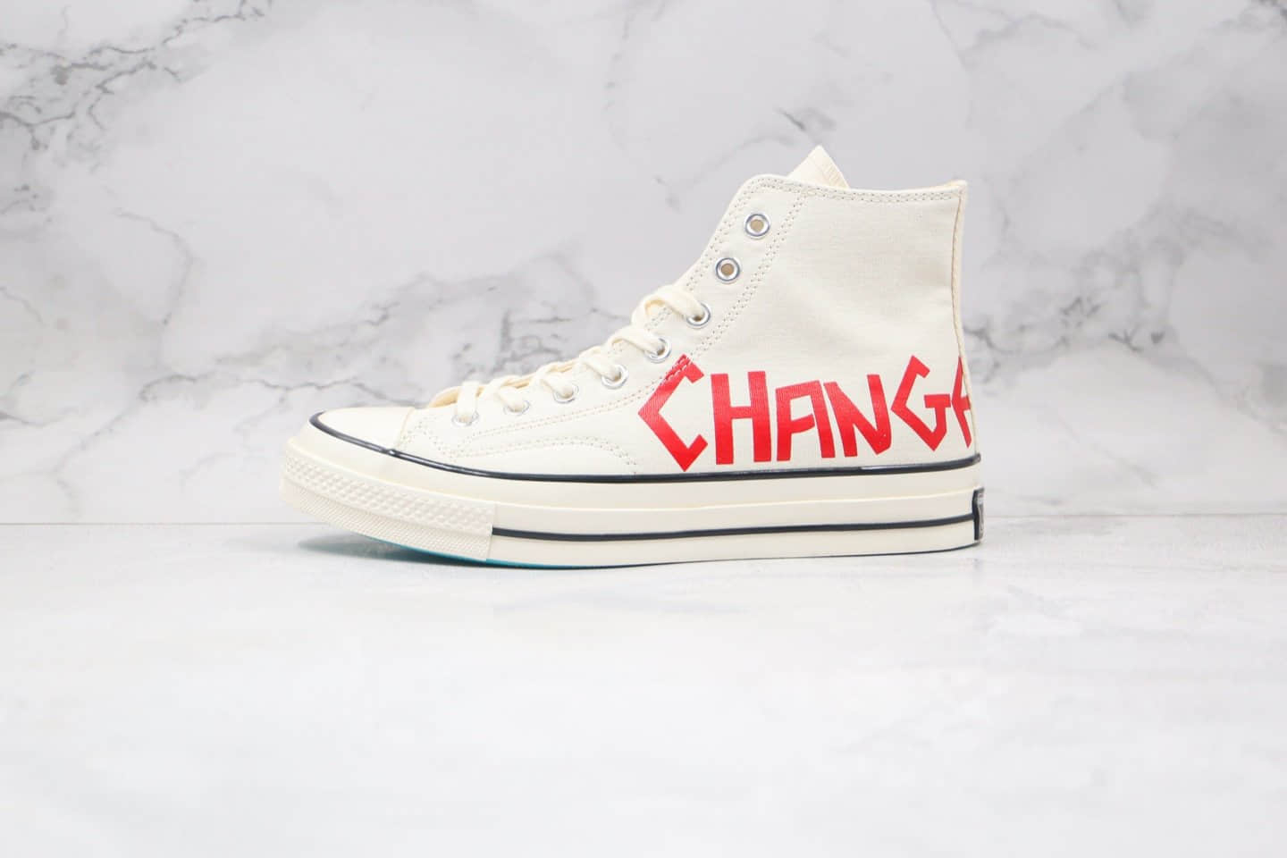 匡威Converse Chuck 70公司级版本高帮帆布鞋字母涂鸦白红色原档案数据开发 货号：169765C