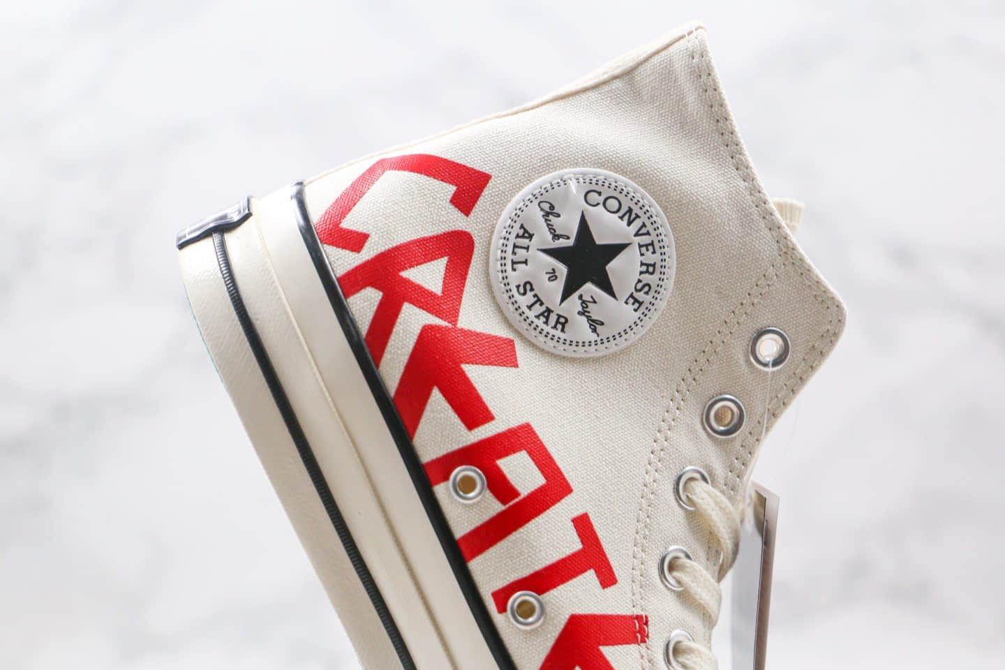 匡威Converse Chuck 70公司级版本高帮帆布鞋字母涂鸦白红色原档案数据开发 货号：169765C