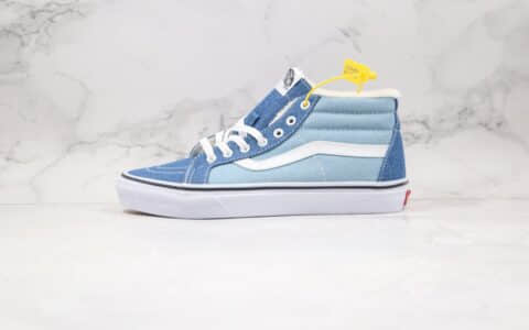 万斯Vans Sk8-Mid公司级版本中帮板鞋加绒牛仔蓝原厂硫化大底 货号：VN0A3MV8Q69