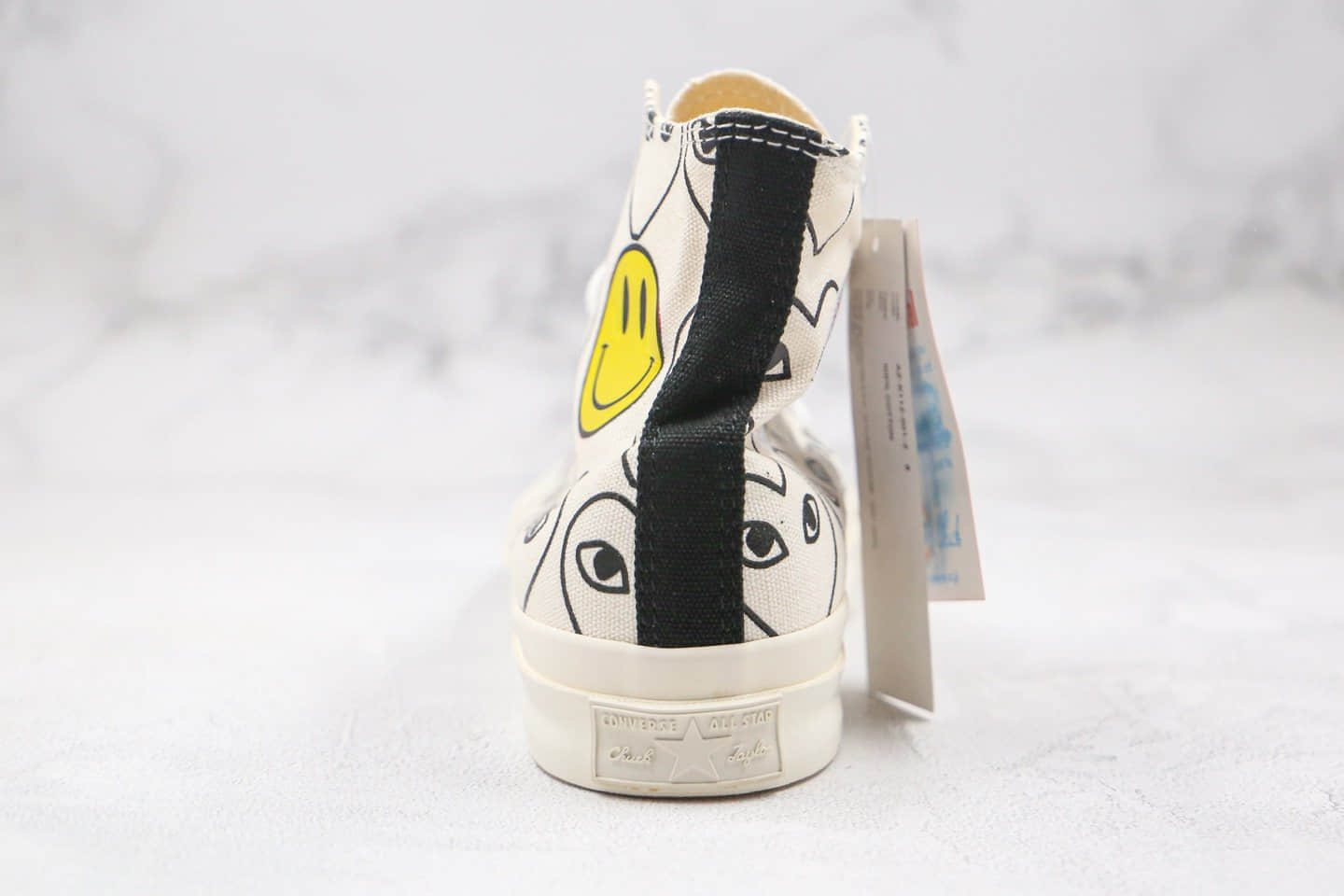 匡威Converse x CDG PLAY X SMILEY Chuck Taylor All Star公司级版本日版限定款川久保玲联名高帮帆布鞋笑脸白黄色原标原盒