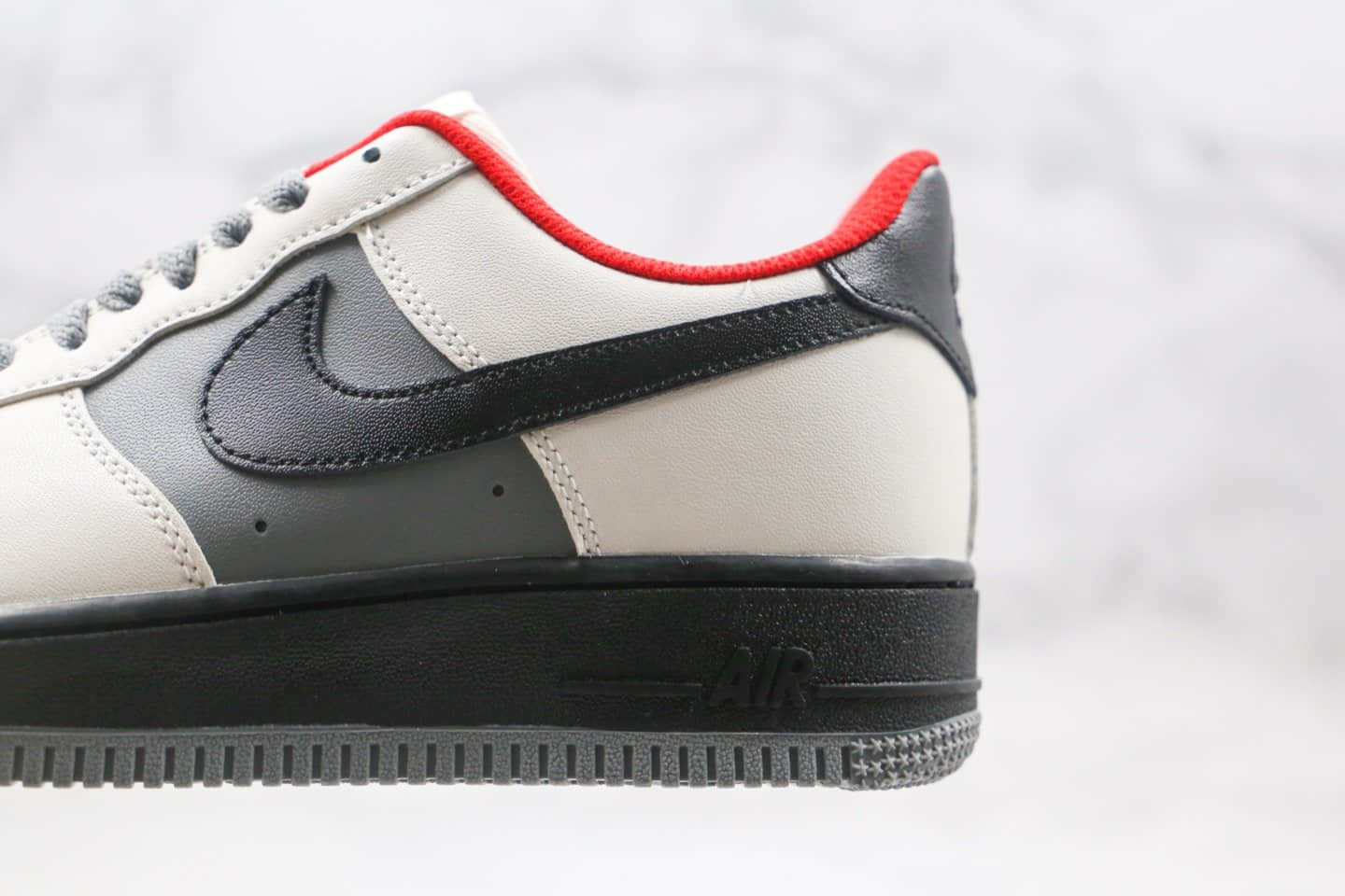 耐克Nike Air Force1 LOW'07纯原版本低帮空军一号米白红黑色板鞋内置全掌Sole气垫 货号：AQ4134-408