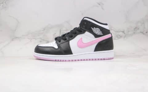 乔丹Air Jordan 1 Mid GS纯原版本中帮AJ1粉白熊猫内置气垫原盒原标 货号：555112-103