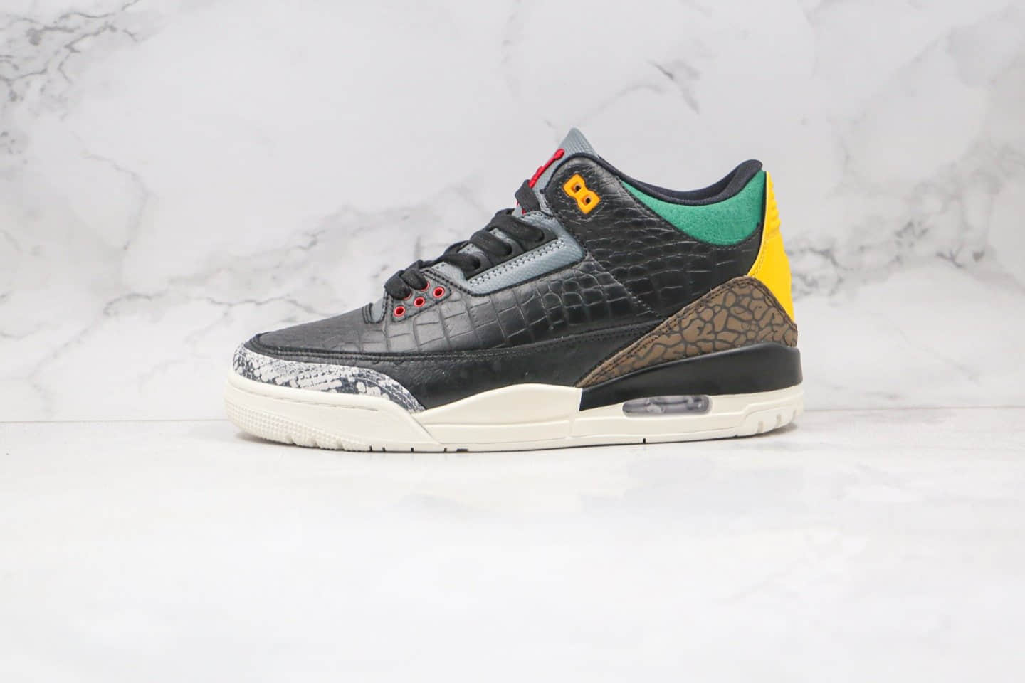 乔丹Air Jordan 3 SE Animal Instinct 2.0纯原版本鳄鱼蛇纹动物园猛禽主题AJ3爆裂纹篮球鞋正确鞋面材质 货号：CV3583-003