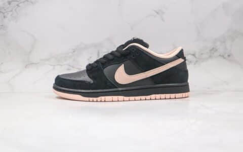 耐克Nike SB Dunk Low纯原版本低帮SB DUNK黑粉色麂皮拼接板鞋内置后跟Zoom气垫 货号：BQ6817-003