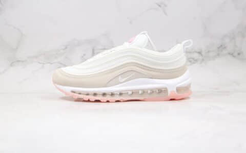 耐克Nike Air Max 97 GS纯原版本子弹气垫跑鞋米白粉色区别市面通货 货号：CT1904-100