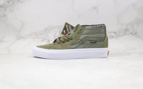 万斯Vans Sk8-Mid GORE-TEX公司级版本中帮机能板鞋军绿色原鞋开模 货号：VN044VJE24U